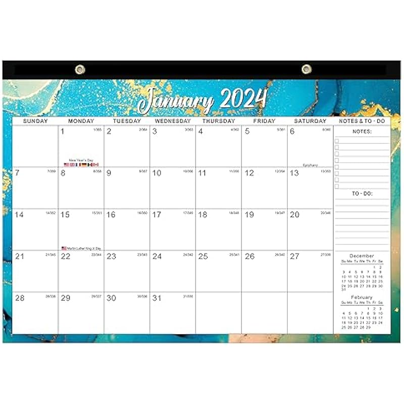 Wall Calendar 2024-2025, Monthly 18 Months January 2024 to July 2025, Hanging Academic Calendar, Thick Paper Perfect for Organizing Planning Study and Schedule in Home Office School (Color Blue)