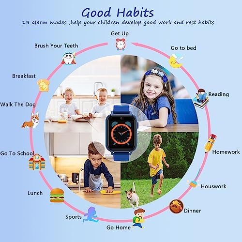 Kids Smart Watch for Boys Girls, Smart Watch for Kids with Pedometer 22 Learning Games Camera Video Music Alarm Clock Calculator 12/24 hr Flashlight Educational Gifts Toys for Ages 4-12 Years