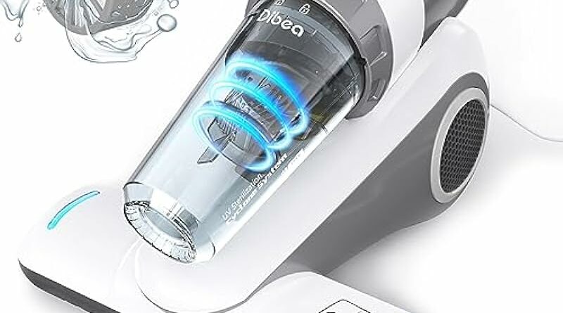 Dibea Handheld Bed Vacuum Cleaner, Mattress Vacuum Cleaner with 15KPa Suction, Washable HEPA Filter for Deep Clean Fur, Hair, Dust on Sofa, Couch, Carpet and Fabric, White