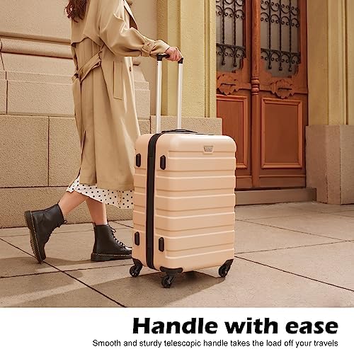 Coolife Luggage 3 Piece Set Suitcase Spinner Hardshell Lightweight TSA Lock 4 Piece Set