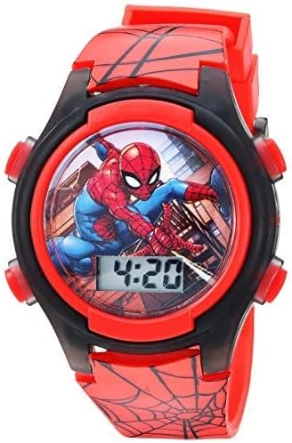 Spider-Man Kids Digital LCD Flashing Watch, Red, SPD3515AC