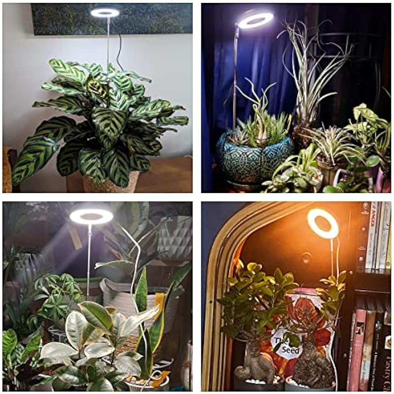 Aokrean Grow Lights for Indoor Plants, 48 LEDs Full Spectrum Plant Light for Indoor Plants, Height Adjustable Growing Lamp with Base, 3 Optional Spectrums, Auto Timer 3/9/12Hrs, 10 Brightness,2 Packs