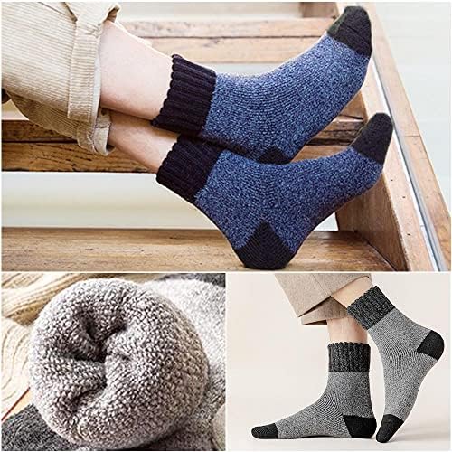 VoJoPi Men Wool Socks 5 Pairs,Size 7-12, Thick and Warm Winter Thermal Socks Cozy Boot Socks