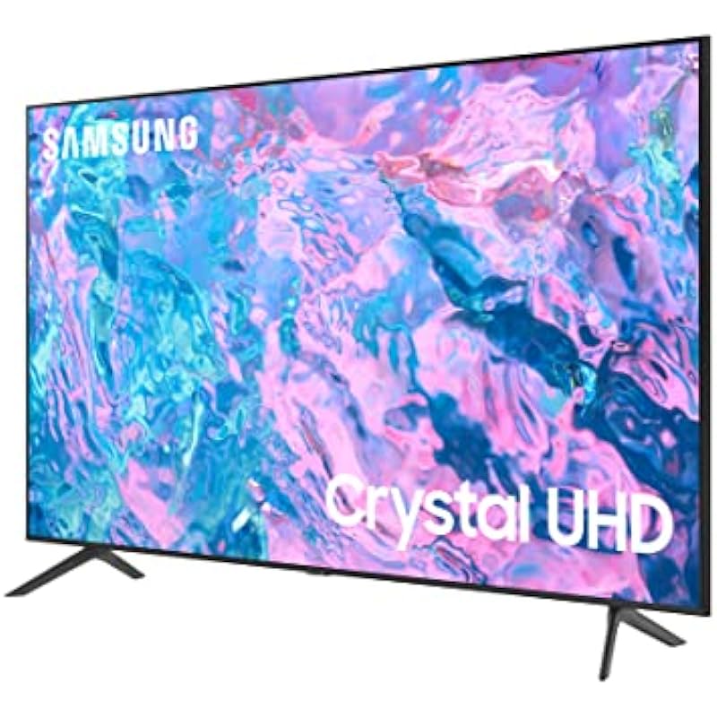 SAMSUNG 70-Inch Class Crystal UHD CU7000 Series PurColor, Object Tracking Sound Lite, Q-Symphony, 4K Upscaling, HDR, Gaming Hub, Smart TV – [UN70CU7000FXZC][Canada Version] (2023)