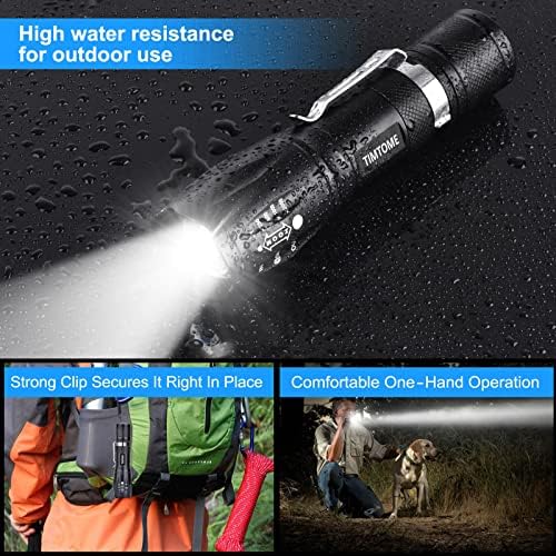 LED Flashlight, Ultra Bright XML T6 Handheld Flashlights – High Lumen, Zoomable, 5 Modes, Water-Resistant – Perfect for Camping Biking Home Emergency or Gift-Giving（2 Pack）