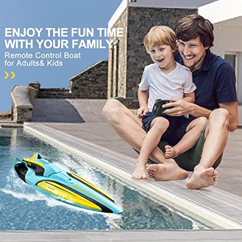 4DRC S1 RC Boat,Remote Control Boat for Kids Adults, 20+ MPH 2.4GHz Racing Boats for Pools and Lakes,4 Channel,Low Battery Alarm,Capsize Recovery,2 Rechargeable Batteries Toys Gifts for Boys Girls