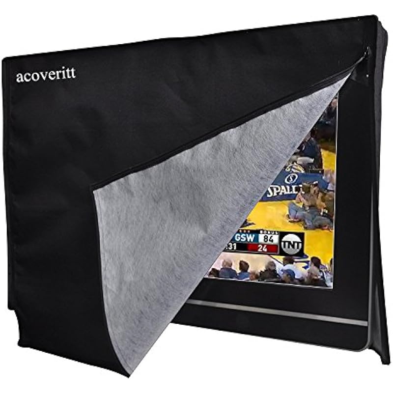 A1Cover Outdoor 32″ TV Set Cover ,Scratch Resistant Liner Protect LED Screen Best-Compatible with Standard Mounts and Stands (Black)