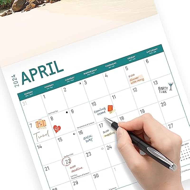 2024 Islands Monthly Wall Calendar by Bright Day, 12 x 12 Inch