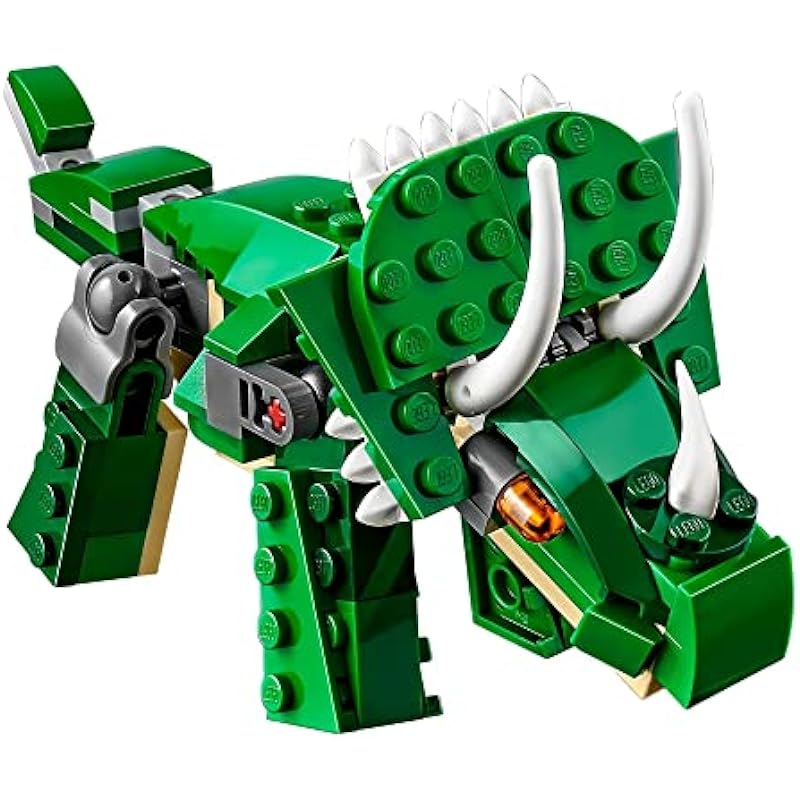 LEGO Creator 3 in 1 Mighty Dinosaur Toy, Transforms from T. rex to Triceratops to Pterodactyl Dinosaur Figures, Great Gift for 7-12 Year Old Boys & Girls, 31058