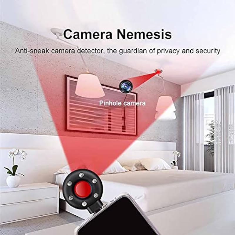 Hidden Camera Detector, Mini Camera Detector Pinhole Camera Lens Scanner Micro Camera Finder Pocket Sized Micro Device Detector for Travel Hotels Bathrooms (2)