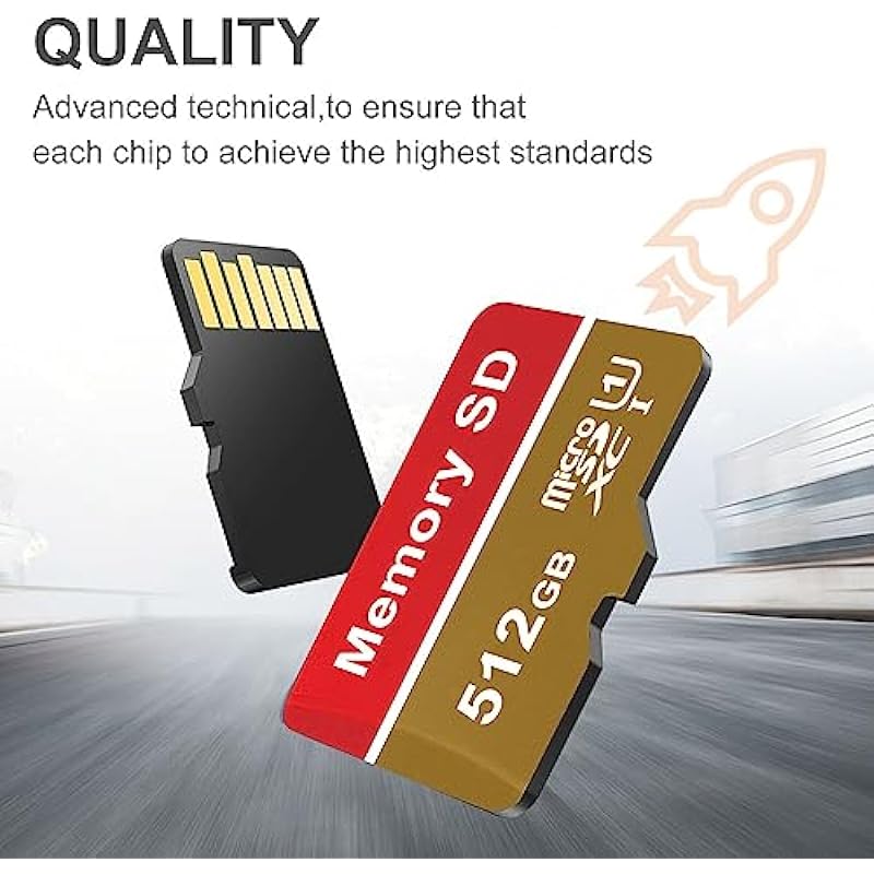 icymora Micro SD Card 512GB Durable Memory Card Convenient Carte Micro SD Waterproof Carte SD Metallic SD Card Data Storage Commonly Used for Camera/Monitor