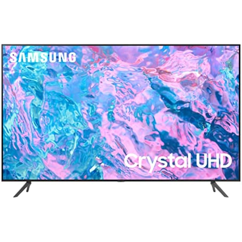 SAMSUNG 70-Inch Class Crystal UHD CU7000 Series PurColor, Object Tracking Sound Lite, Q-Symphony, 4K Upscaling, HDR, Gaming Hub, Smart TV – [UN70CU7000FXZC][Canada Version] (2023)