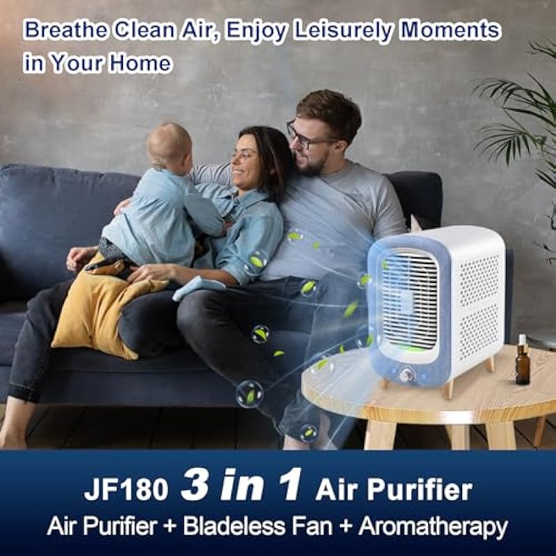 Jafända Air Purifiers For Home,Air Filter For Bedroom,Coverage 780 ft² Large Room,Aromatherapy,Clean Bladeless Fan,H13 True HEPA Filter,Air Purifier For Pets,Smokers,Allergies,Odor,VOCs