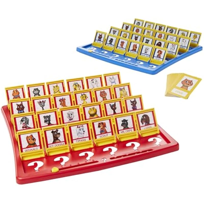 Hasbro Guess Who? Board Game with People and Pets, The Original Guessing Game for Kids Ages 6 and Up, Includes People Cards and Pets Cards (English), F1360