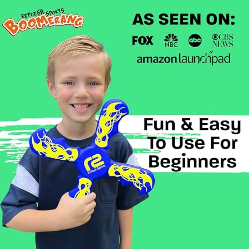 Boomerang Kids Outdoor Frisbee – Soft Toy Boomerangs Gifts for Boys 8-12 & Girls 8-12 – Outside Boys Toys Age 6 7 8 9 10 11 & Up Best Stocking Stuffer Gift Ideas for Kids – Backyard Games Flying Disc