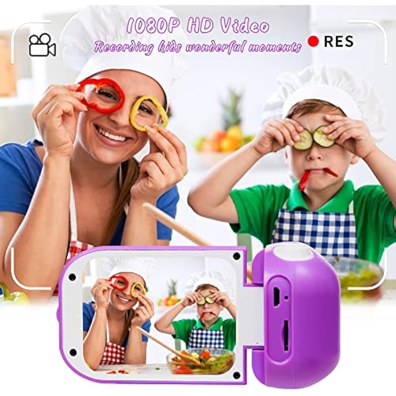 Kids Camera, Kids Video Camera for Boys Girls Gift,1080P FHD Digital Kids Camera Camcorder Children Camera DV with 32GB SD Card & 2.4″ Screen or Little Children and Toddlers
