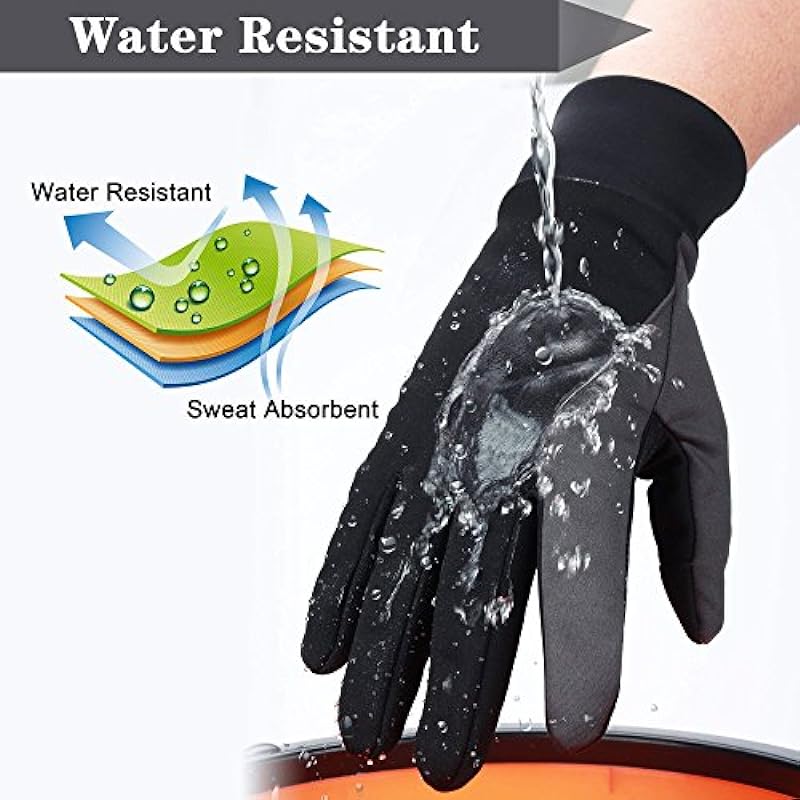 Winter Thermal Gloves Men Women Touch Screen Anti Slip Water Resistant Windproof in Cold Weather for Driving Cycling Running