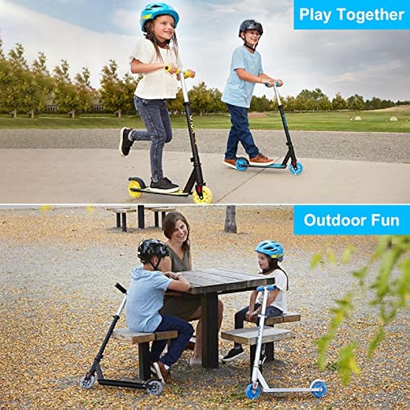 RideVOLO K05 Kick Scooter for 4-9 Years Old Kids, 3 Adjustable Heights, Ultra Lightweight and Easy Assembly, 5″ Flash Wheels, Max Load 110lbs, Outdoor Activities, Gift for Boy/Girl