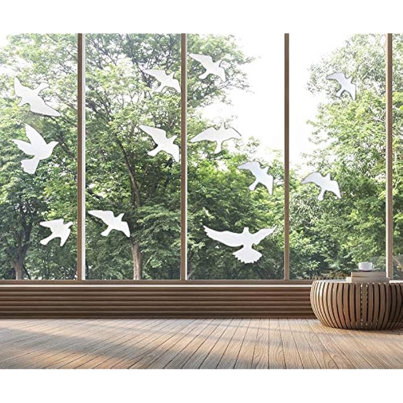 Anti-Collision Window Bird Stickers Decals Glass Door Protect and Save Bird Strikes (Clear)