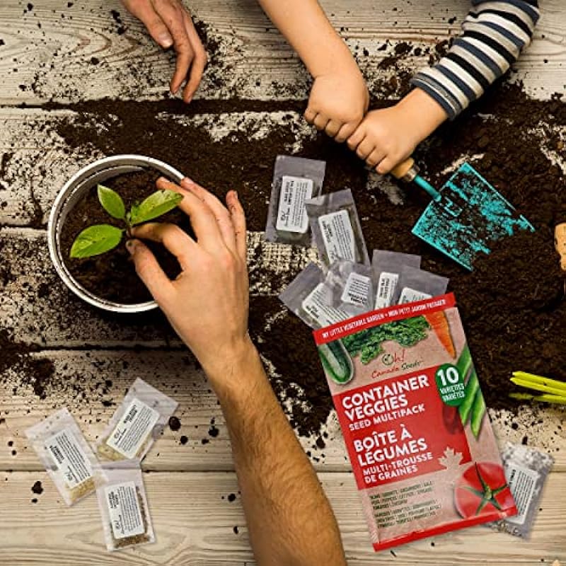 10 Heirloom Vegetable Seed Varieties – Seeds for Planting in Canada, Home and Survival Garden Plant Seeds, Graines de Jardin Canadian Variety Pack Kit