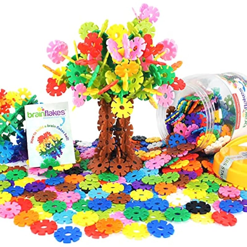 VIAHART Brain Flakes 500 Piece Interlocking Plastic Disc Set | A Creative and Educational Alternative to Building Blocks | Tested for Children’s Safety | A Great STEM Toy for Both Boys and Girls!