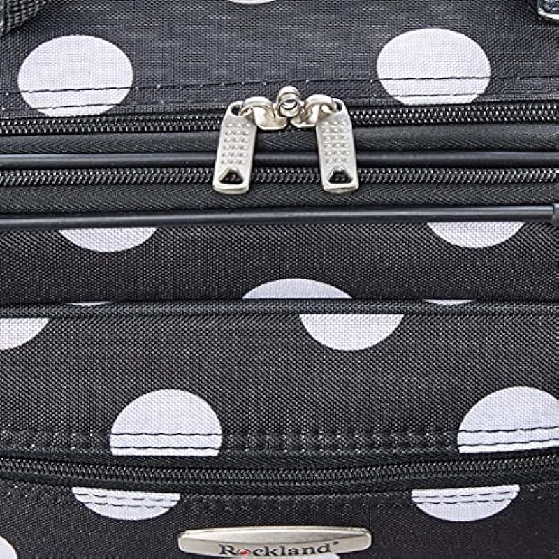 Rockland F102 Luggage Printed Luggage Set, Black Dot, Medium, 2-Piece