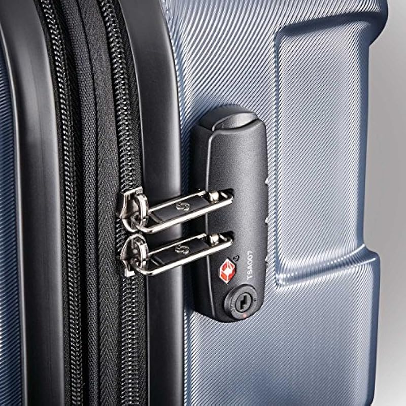 Samsonite Centric Hardside Expandable Luggage with Spinner Wheels, Blue Slate, Checked-Medium 24-Inch, Centric Hardside Expandable Luggage with Spinner Wheels