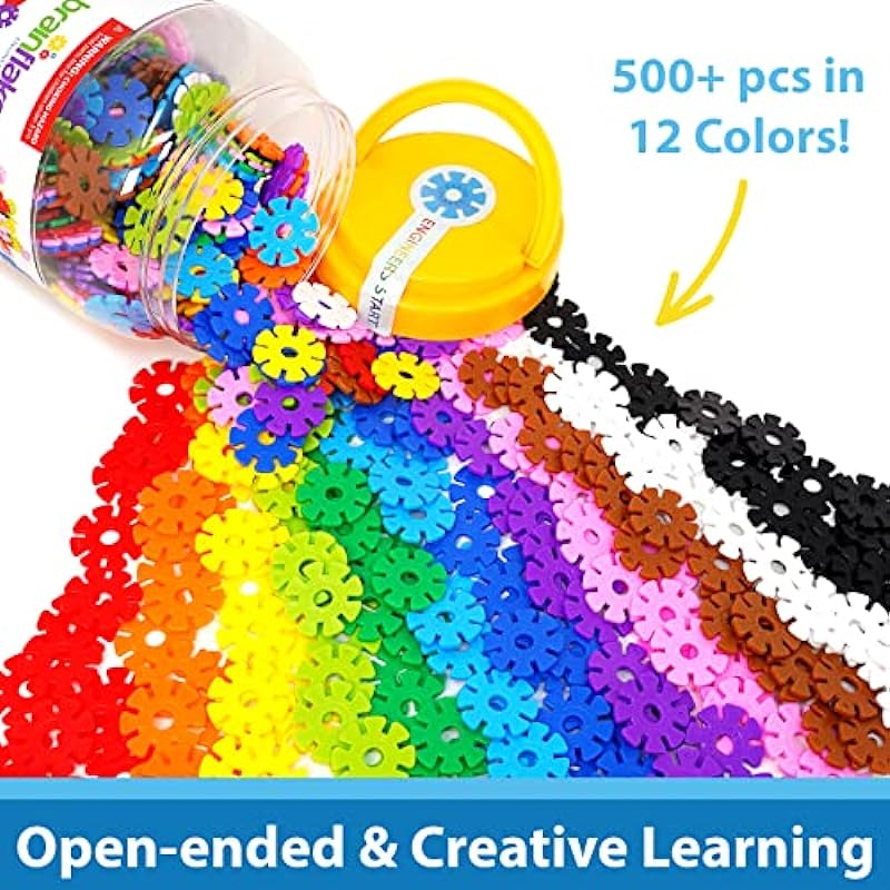 VIAHART Brain Flakes 500 Piece Interlocking Plastic Disc Set | A Creative and Educational Alternative to Building Blocks | Tested for Children’s Safety | A Great STEM Toy for Both Boys and Girls!