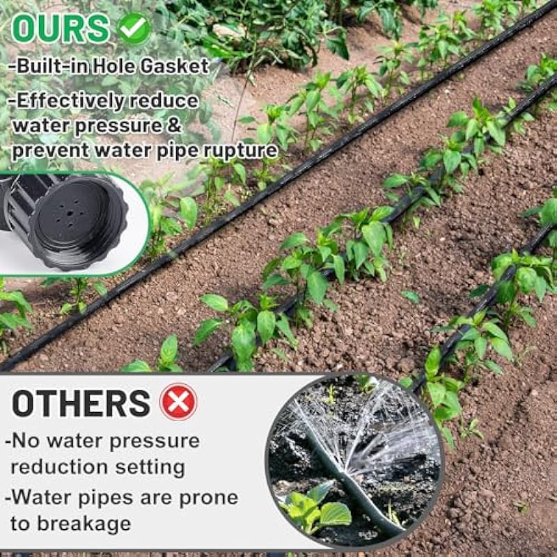 Soaker Hose 100FT for Garden Beds – 3/4″ Heavy Duty Double Layer Drip Irrigation Hose, Save 85% Water- Linkable Flat Soaker Hose for Lawn Flower Bed Vegetable Field Effective Watering (50FT x 2Pack)