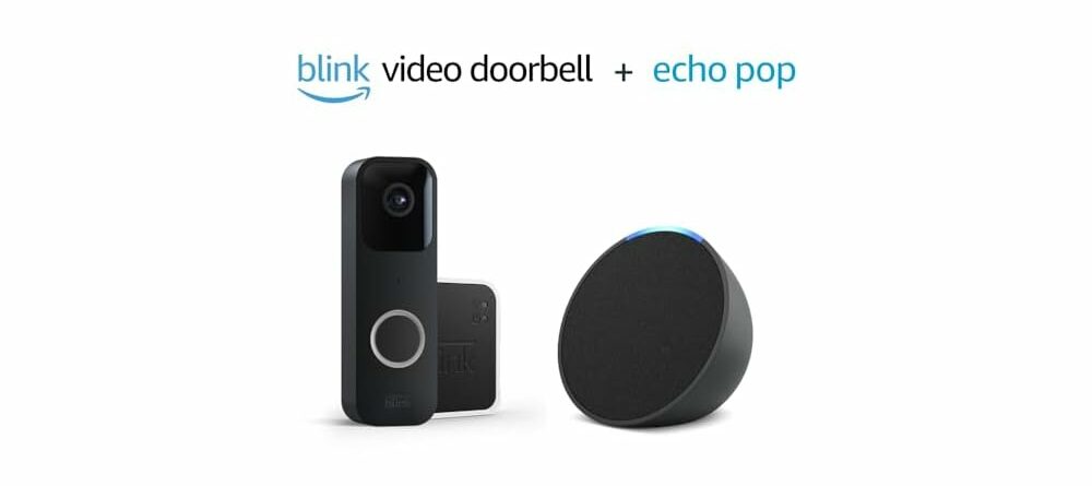 Blink Video Doorbell System + Amazon Echo Pop