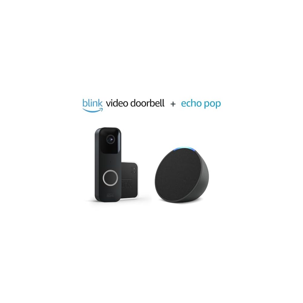 Blink Video Doorbell System + Amazon Echo Pop