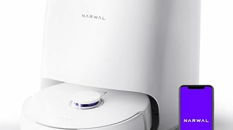 Narwal Freo X Ultra Robot Vacuums and Mop, 8200 Pa Robot Vacuums and Mop Combo, Auto Mop Drying/Washing, Self-Empty, Zero-Tangling, DirtSense™, All-in-One Base Station, Self-Contained Dust Processing