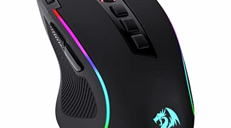 Redragon M612 Predator RGB Gaming Mouse, 8000 DPI Wired Optical Gamer Mouse with 11 Programmable Buttons & 5 Backlit Modes, Software Supports DIY Keybinds Rapid Fire Button