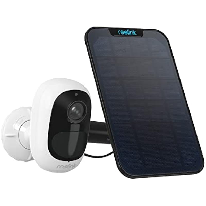 Reolink 3MP Solar Security Cameras Outdoor Wireless, Argus 2E+Solar Panel, 2.4 GHz Wifi, 2-Way Audio, Human/Vehicle Detection, Battery Operated Security Camera Works with Alexa/Google Assistant