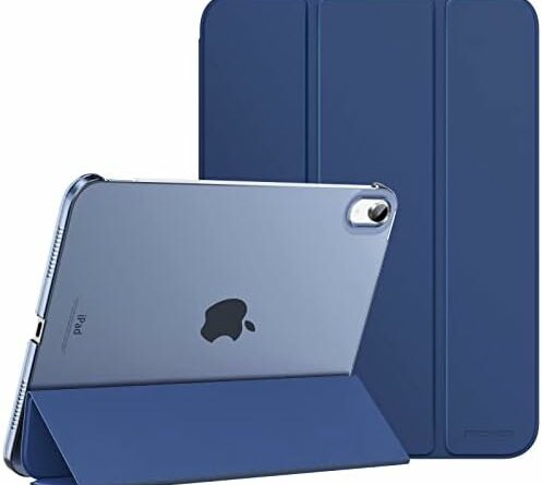 MoKo for iPad 10th Generation Case 2022, Slim Stand Hard PC Translucent Back Shell Smart Cover Case for iPad 10th Gen 10.9 inch 2022, Support Touch ID, Auto Wake/Sleep,Navy Blue