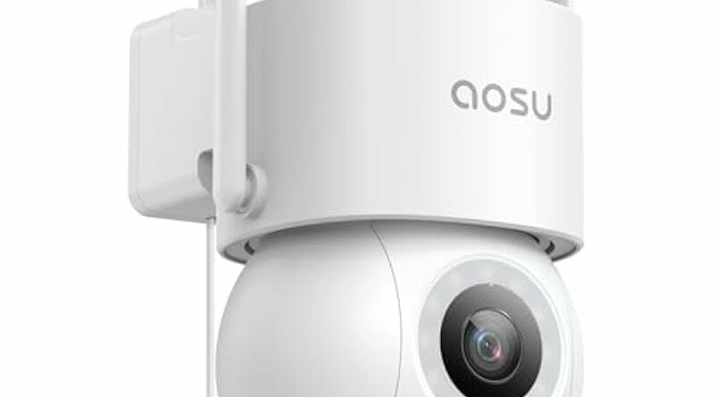 AOSU Wired Outdoor Security Camera - 3K UHD WiFi Cameras for Home Security,400Lm Ultra-Bright Full Color Night Vision, 24/7 Recording/360° View& Auto-Tracking/AI Surveillance & Cruise/No Monthly Fee