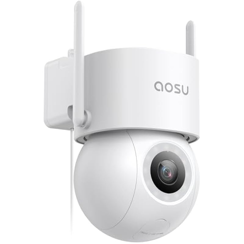 AOSU Wired Outdoor Security Camera – 3K UHD WiFi Cameras for Home Security,400Lm Ultra-Bright Full Color Night Vision, 24/7 Recording/360° View& Auto-Tracking/AI Surveillance & Cruise/No Monthly Fee