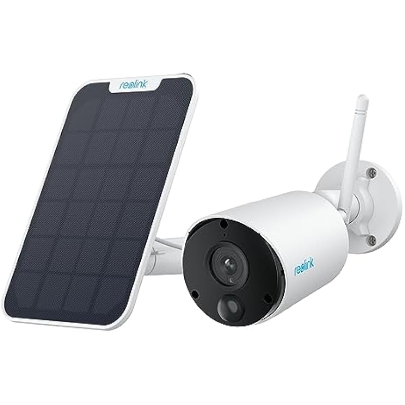 Reolink 2K WiFi Camera Surveillance Exterieur, Wireless Outdoor for Home Security, Solar Battery Powered with 2 Way Talk, 3MP Night Vision, Local Storage, No Monthly Fee, Argus Eco with Solar Panel