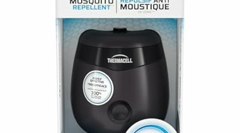 Thermacell Patio Shield Mosquito Repellent E-Series E552CHRCA Rechargeable Repeller; 20’ Mosquito Protection Zone; Includes 12-Hour Repellent Refill; No Spray, Flame or Scent; Bug Spray Alternative