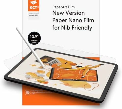 [2 Pack] KCT Paper Screen Protector Compatible with iPad 10th Generation (10.9 Inch, 2022), Write Like on Notes/High Sensitivity/Anti Glare, Compatible with Apple Pencil