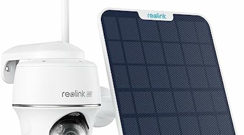 REOLINK First 4K Solar Security Cameras Wireless Outdoor, Argus PT 4K+ 6W Solar Panel, 360° Pan Tilt Solar Battery Outdoor Camera with 8MP Color Night Vision, No Monthly Fee