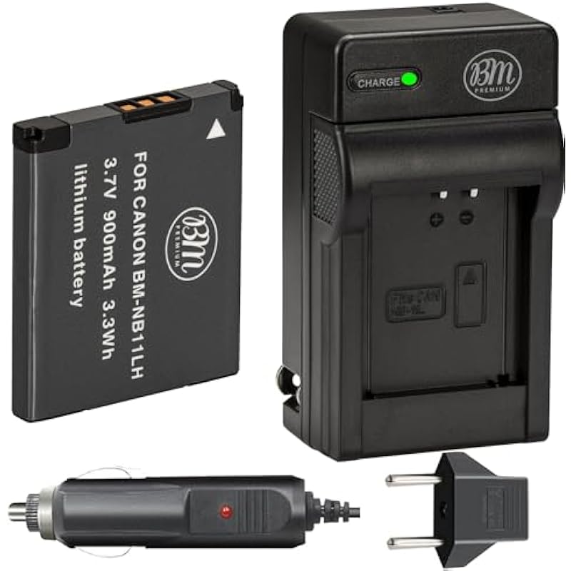 BM Premium NB-11L, NB-11LH Battery and Charger Kit for Canon PowerShot Elph 110, Elph 130, Elph 135 IS, Elph 140 IS, Elph 150 IS, Elph 160, Elph 170 IS, Elph 180, Elph 190 IS, Elph 320 HS, Elph 340 HS, Elph 350 HS, Elph 360 HS, A2300 IS, A2400 IS, A2600 IS, A3400 IS, A4000 IS, SX400 IS, SX410 IS, SX420 IS Digital Camera