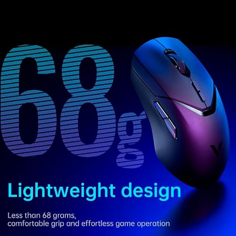 Rapoo VT9Pro Wireless Gaming Mouse – PAW 3398 Sensor Gaming Mice, 26000 DPI, Esports Grade Performance, 1ms Response Time, 68g Lightweight, 10 Programmable Buttons, Long Battery Life, On Board Memory