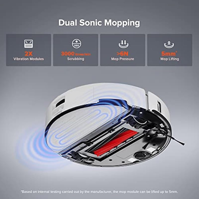 Roborock S8 Pro Ultra Robot Vacuum and Mop Combo, Auto-Drying, Self-Washing, Liftable Dual Brush & Sonic Mop, 6000Pa Suction, Self-Emptying, Self-Refilling, Smart Obstacle Avoidance, White