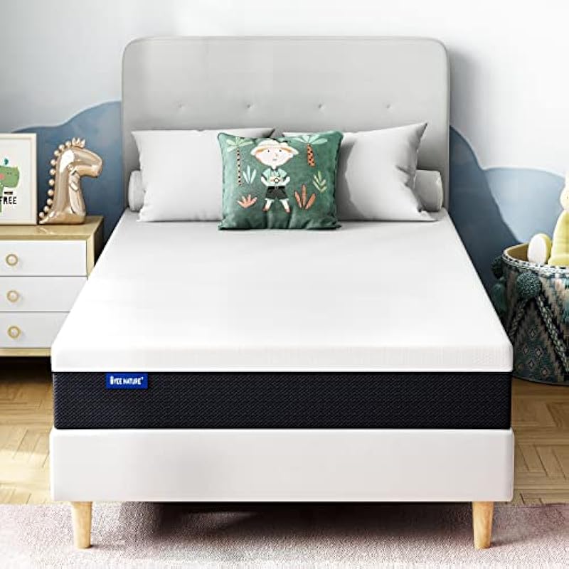 Iyee Nature Twin Mattress, 6 Inch Mattress Twin with Cooling-Gel Memory Foam for Sleep Cooler, CertiPUR-US Certified, Supportive and Pressure Relieving, Bed-in-a-Box