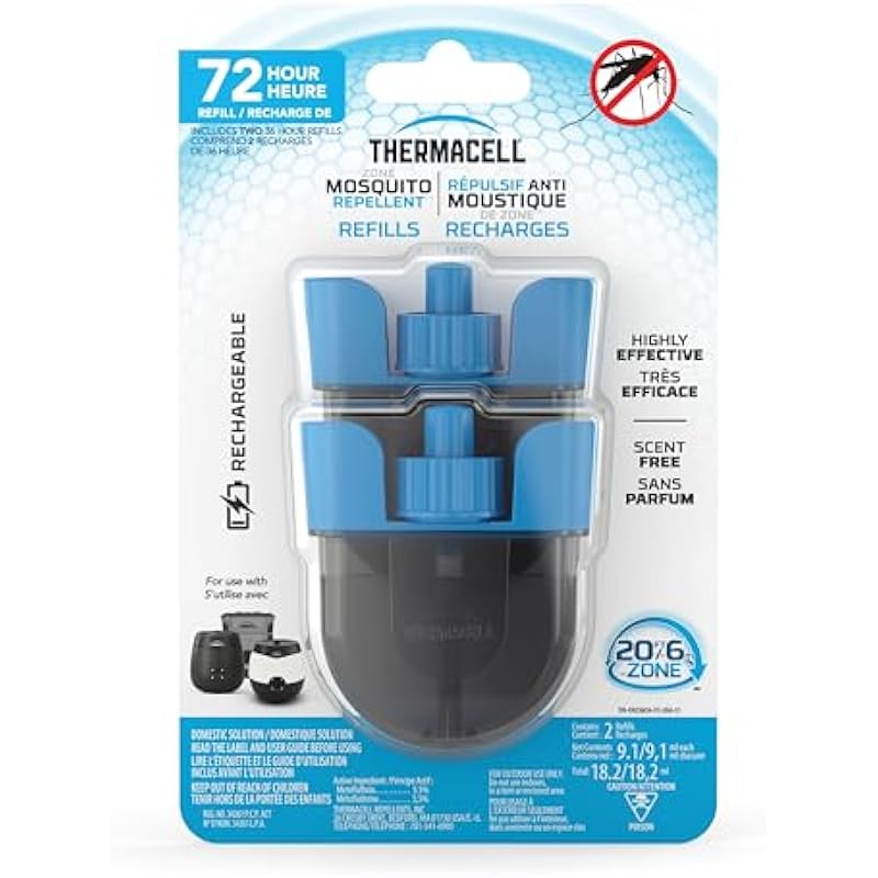 Thermacell Mosquito Rechargeable Repeller Refills; 72 Hours; Compatible with Thermacell E-Series & Radius Only; 20 Foot (6 m) Mosquito Repellent Zone; Deet Free Bug Spray Alternative; Scent Free …