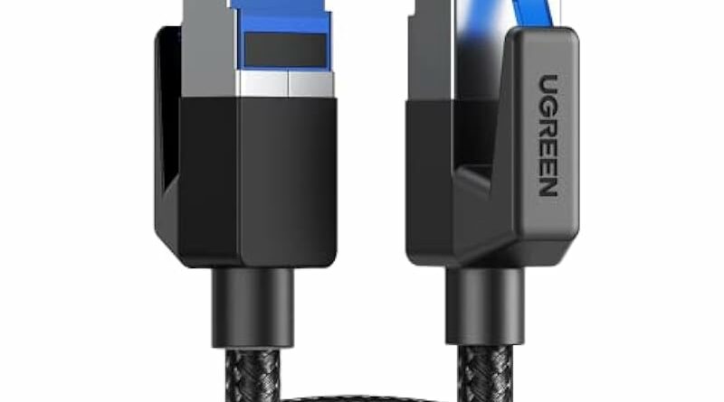 UGREEN Cat 8 Ethernet Cable 10FT High Speed 40Gbps 2000Mhz Network Cable Shielded Cat8 Cable Braided Heavy Duty RJ45 LAN Cables Internet Cord Compatible for PS5, PS4, Xbox One, Modem, Router 10FT