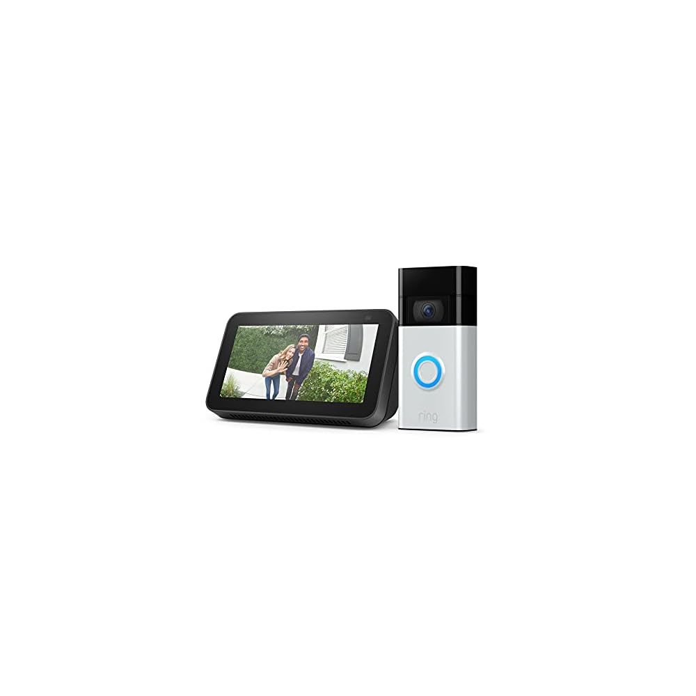 Ring Video Doorbell, Satin Nickel (2nd Gen, 2020 release) with Echo Show 5 (2nd Gen)