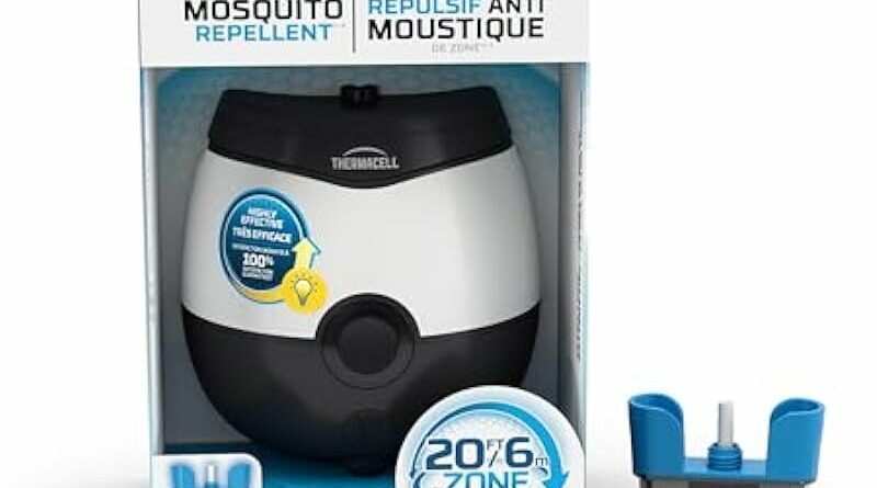 Thermacell Patio Shield Mosquito Repellent E-Series Rechargeable Repeller; 20’ Mosquito Protection Zone; Includes 12-Hour Repellent Refill; No Spray, Flame or Scent; Bug Spray Alternative