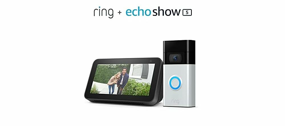 Ring Video Doorbell, Satin Nickel (2nd Gen, 2020 release) with Echo Show 5 (2nd Gen)